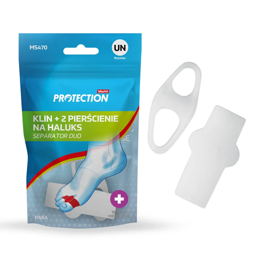 Separator duo - klin + 2 pierścienienie na haluks