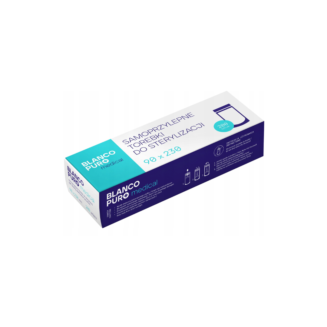 Torebki do sterylizacji BLANCO PURO 90x230mm 200 szt